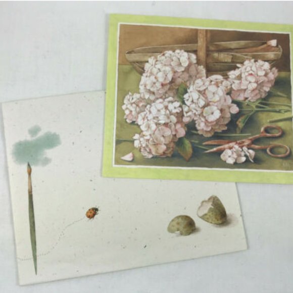 Vtg Unused Hallmark Marjolein Bastin Thank you Greeting Card w/ Envelope Flowers - Picture 4 of 4